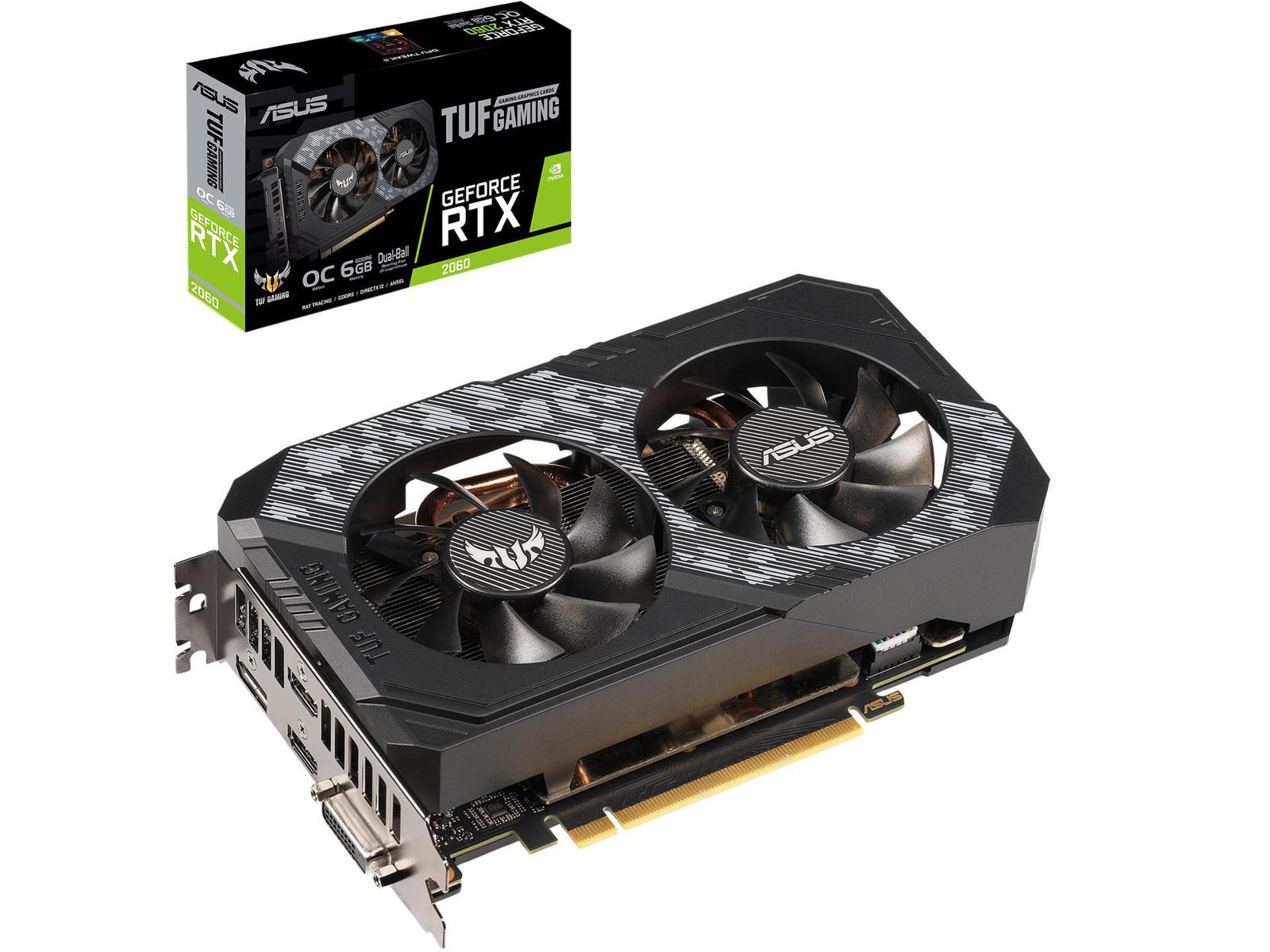 ASUS ASUS TUF Gaming GeForce RTX 2060 6GB Edition 4K VR Ready HDMI 2.0b DP 1.4 Auto Extreme Graphics Card (TUF-RTX2060-O6G-GAMING)