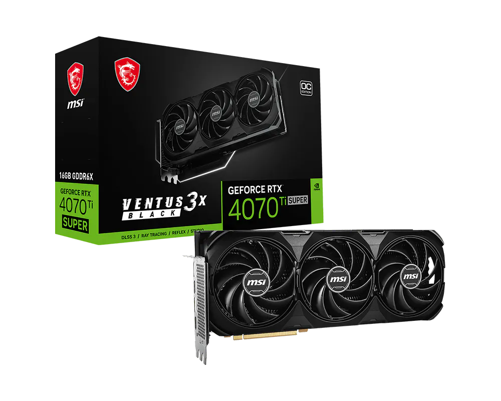 MSI GeForce RTX 4070 Ti SUPER RTX 4070 Ti SUPER 16G VENTUS 3X BLACK OC