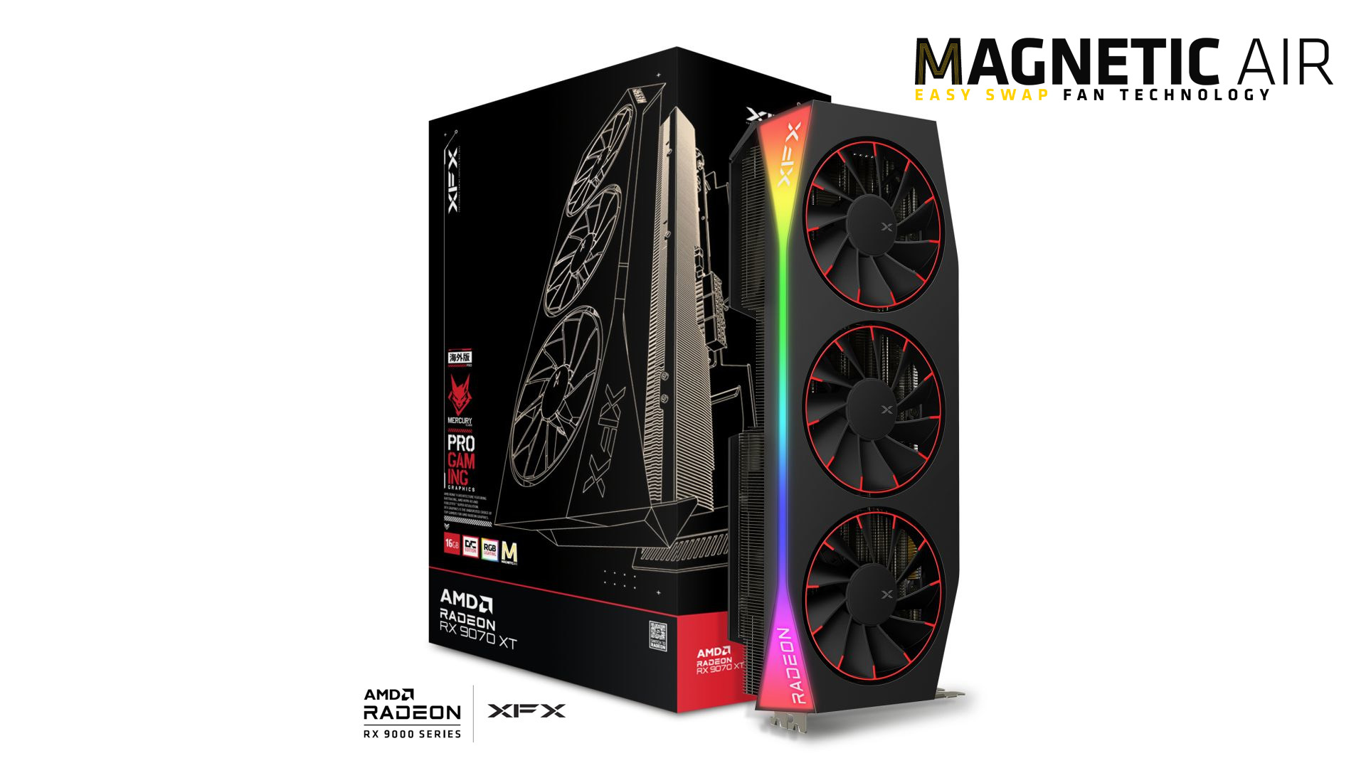 XFX Radeon RX 9070 XT Mercury OC Magnetic Air RGB V2