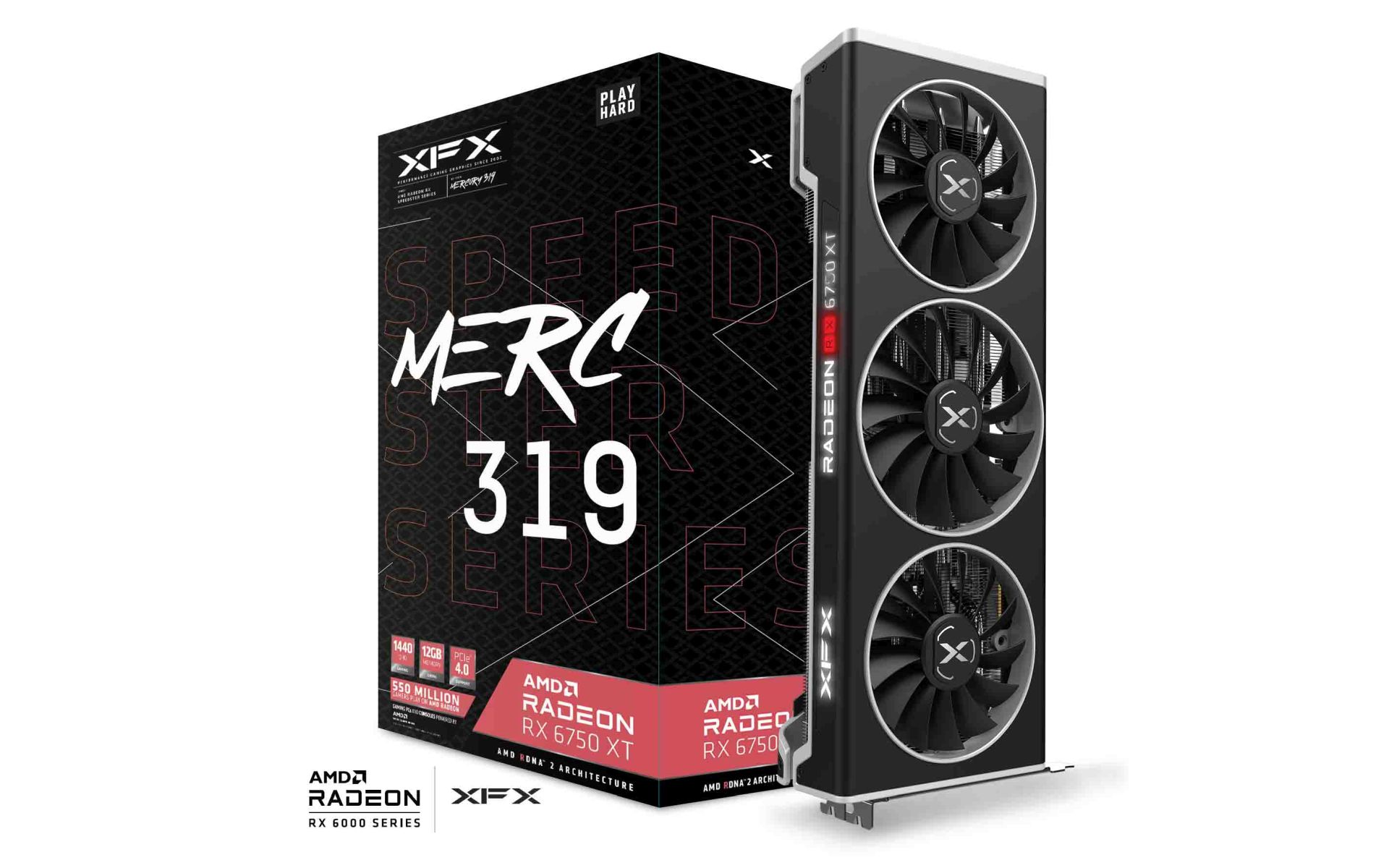 XFX Radeon RX 6750 XT Speedster MERC 319 Black