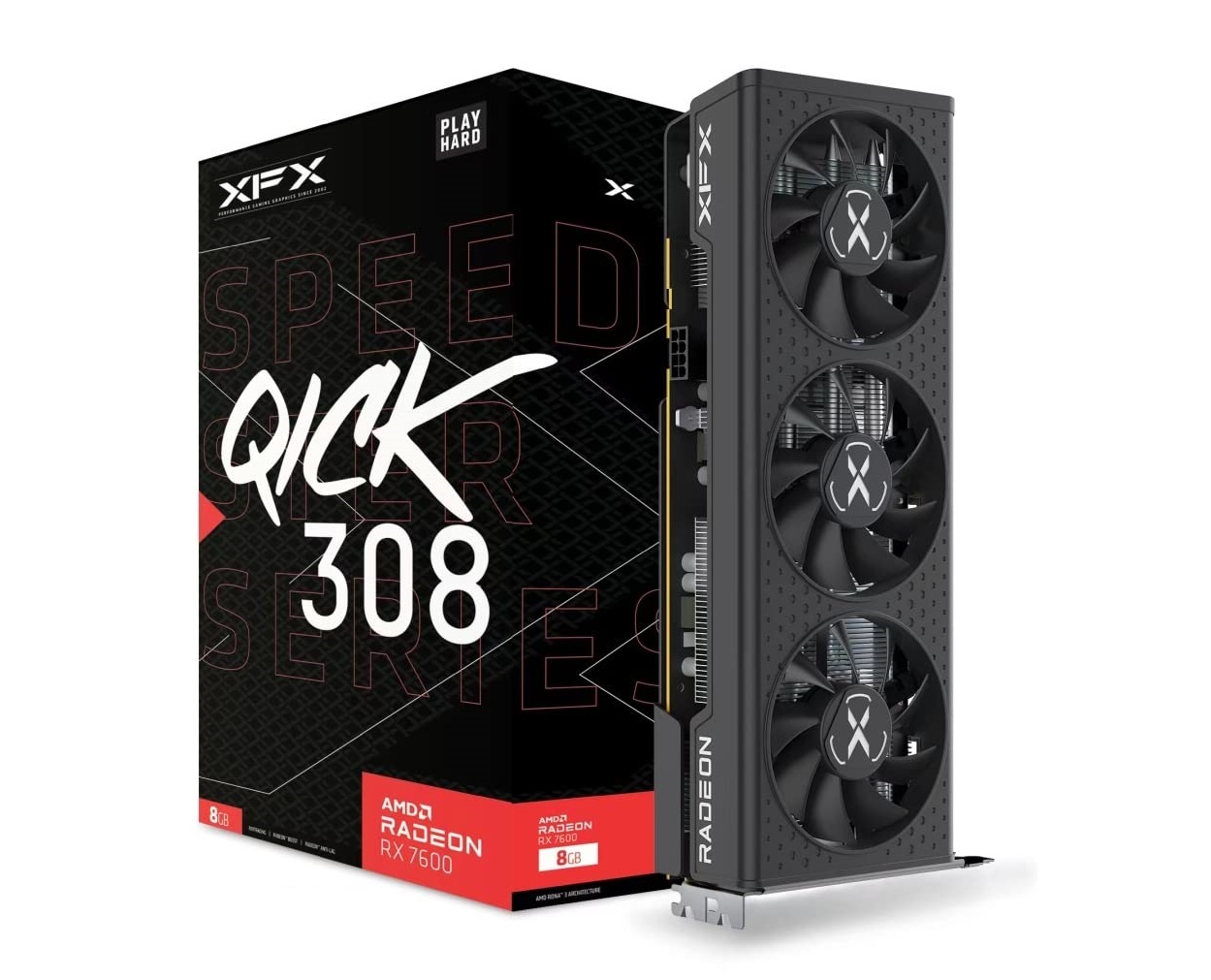 XFX Radeon RX 7600 Speedster QICK 308 Black
